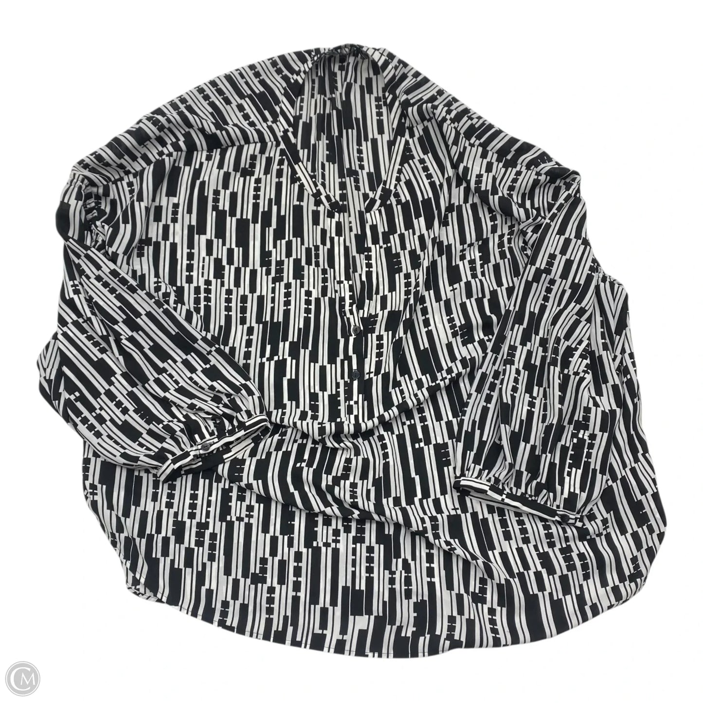 Top Long Sleeve By NYDJ In Black & White, Size: 3x