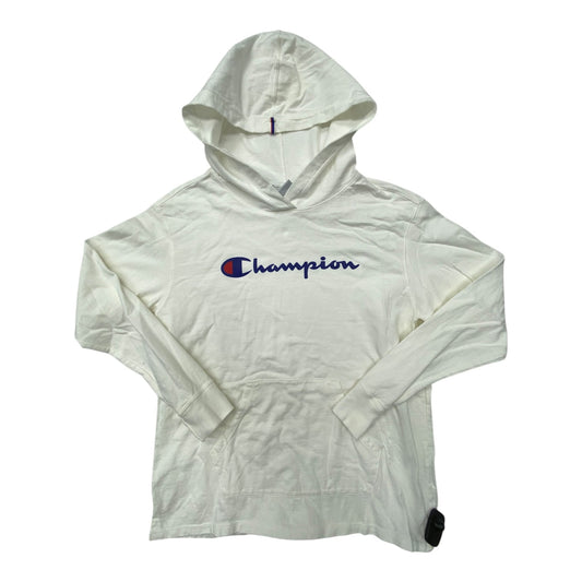 Sweatshirt Hoodie By Champion In White, Size: S