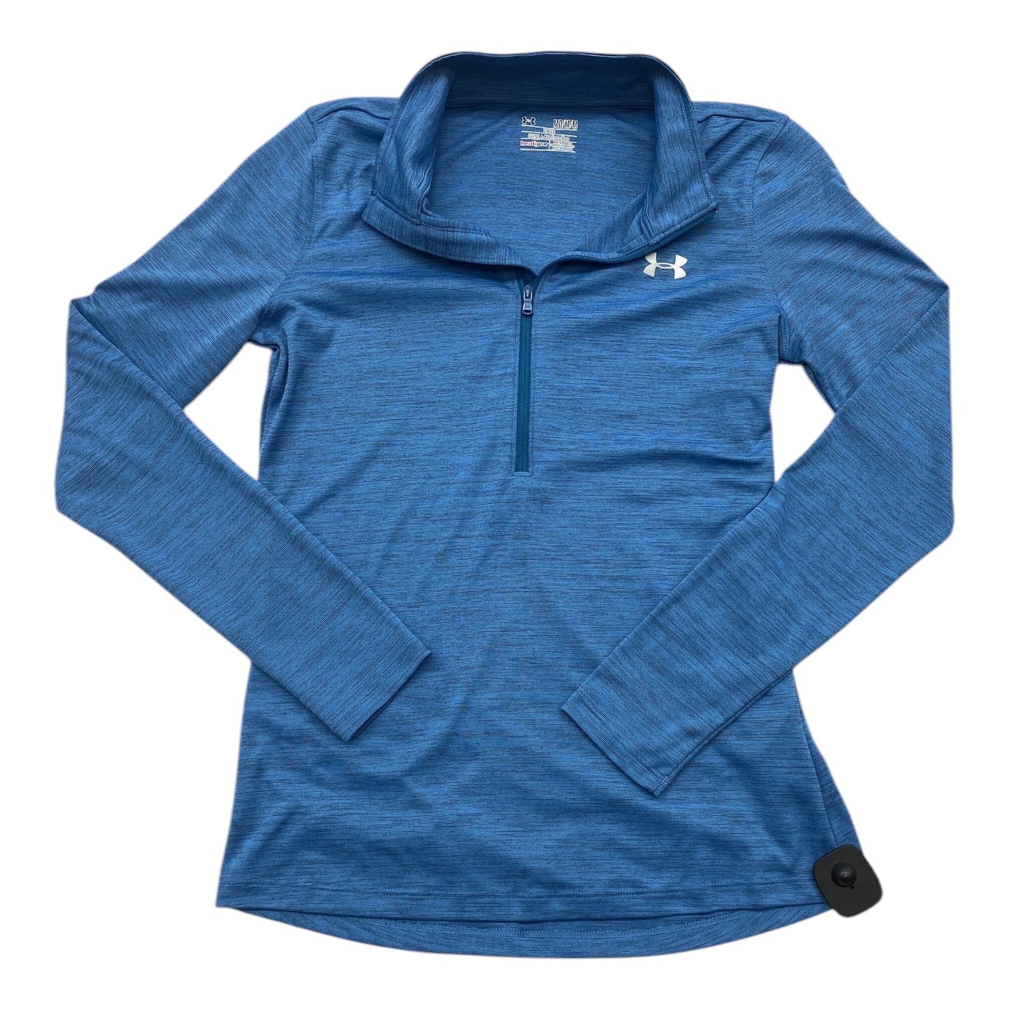 Athletic Top Long Sleeve Collar By Under Armour In Blue, Size: M