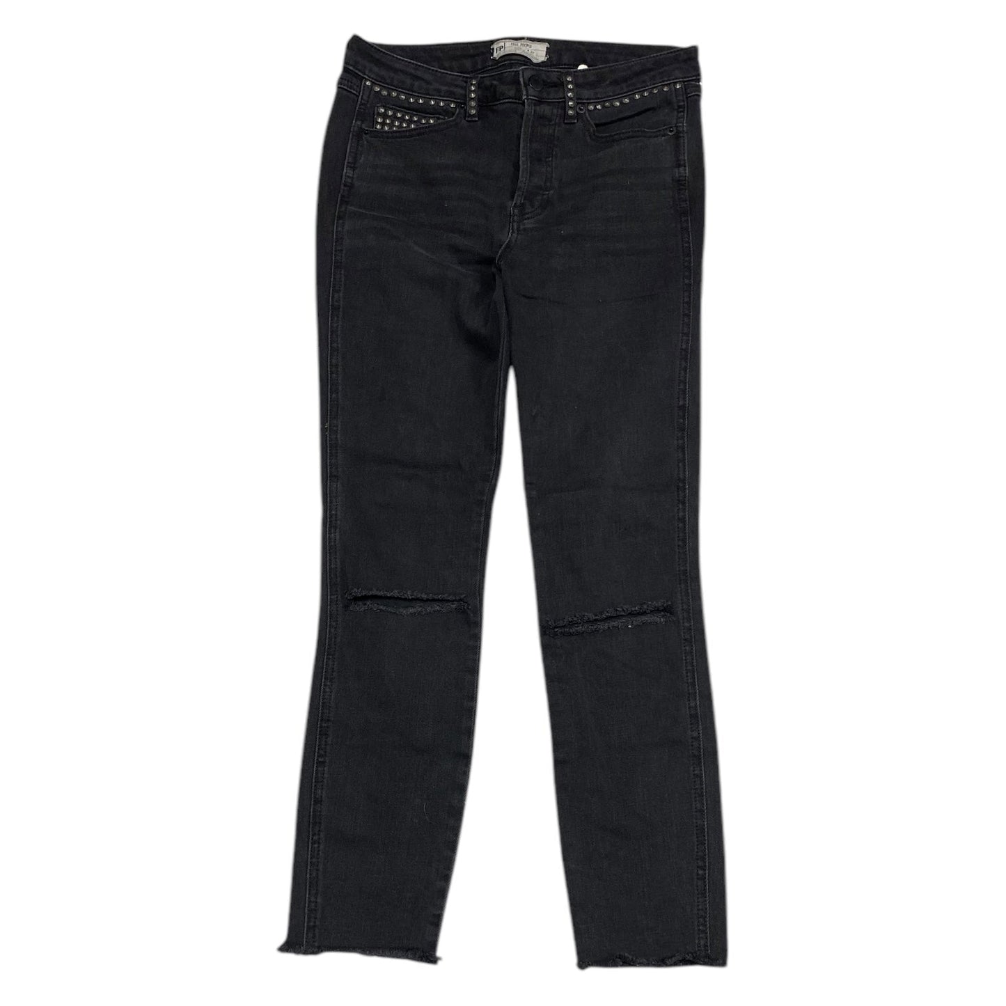 Jeans Skinny By Free People In Black Denim, Size: 4