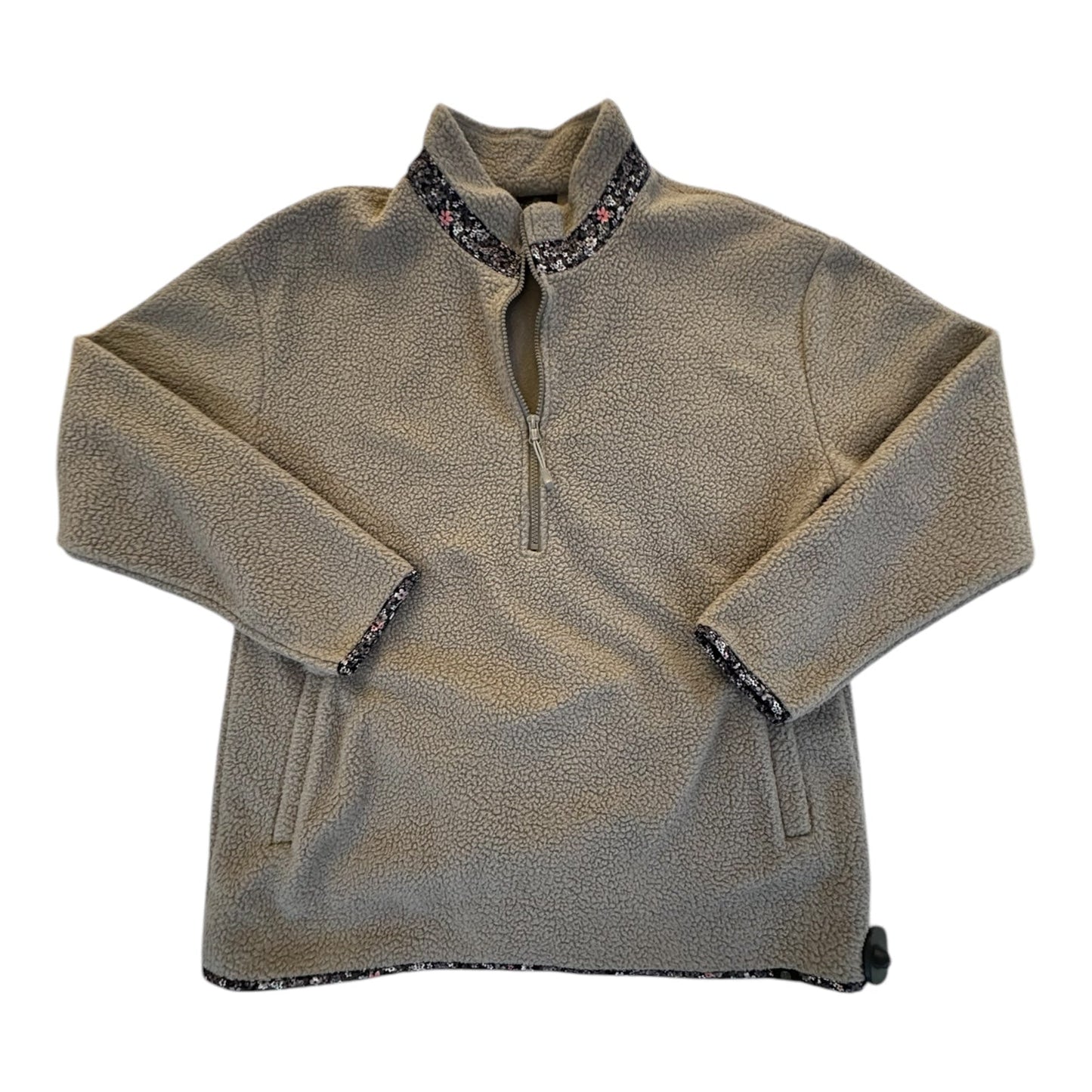 Jacket Fleece By Balance Collection In Taupe, Size: L