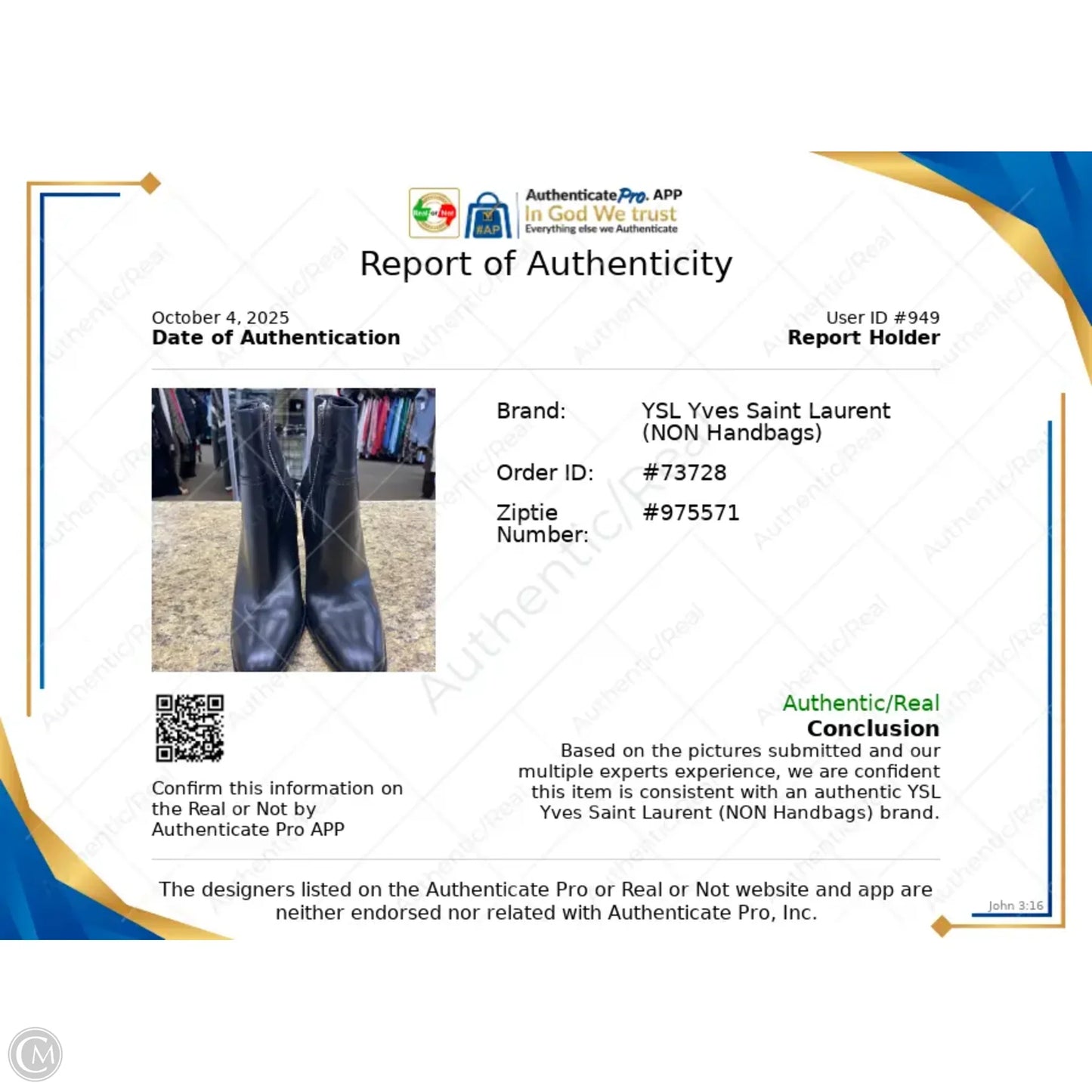 Boots Luxury Designer By Yves Saint Laurent In Black, Size: 9.5