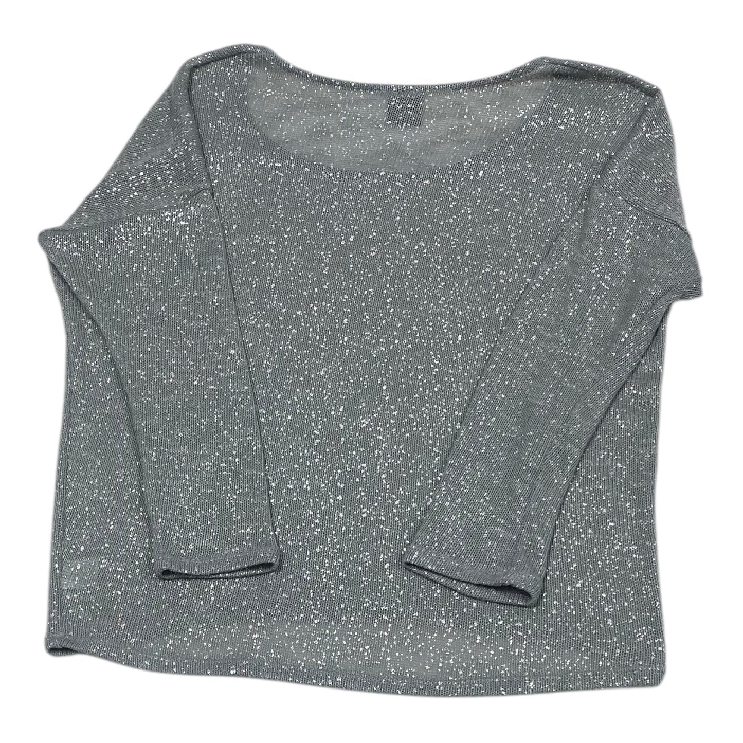 Sweater By Bobeau In Grey & Silver, Size: L