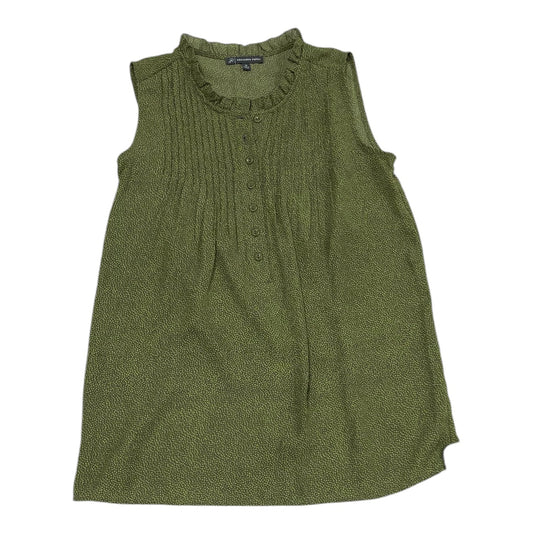 Top Sleeveless By Adrianna Papell In Green & Grey, Size: Xs