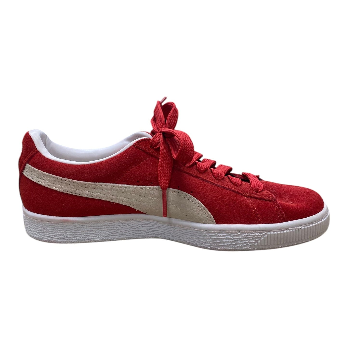 Shoes Sneakers By Puma In Red & White, Size: 8