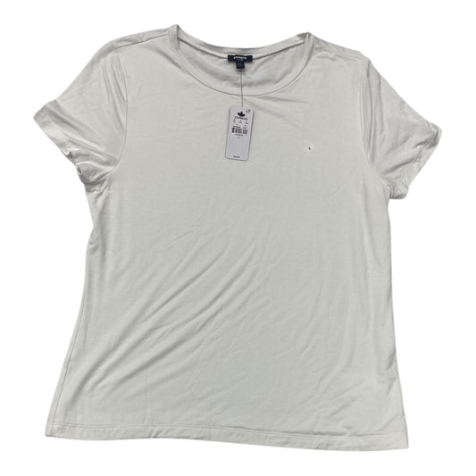 Top Short Sleeve By Express In White, Size: L