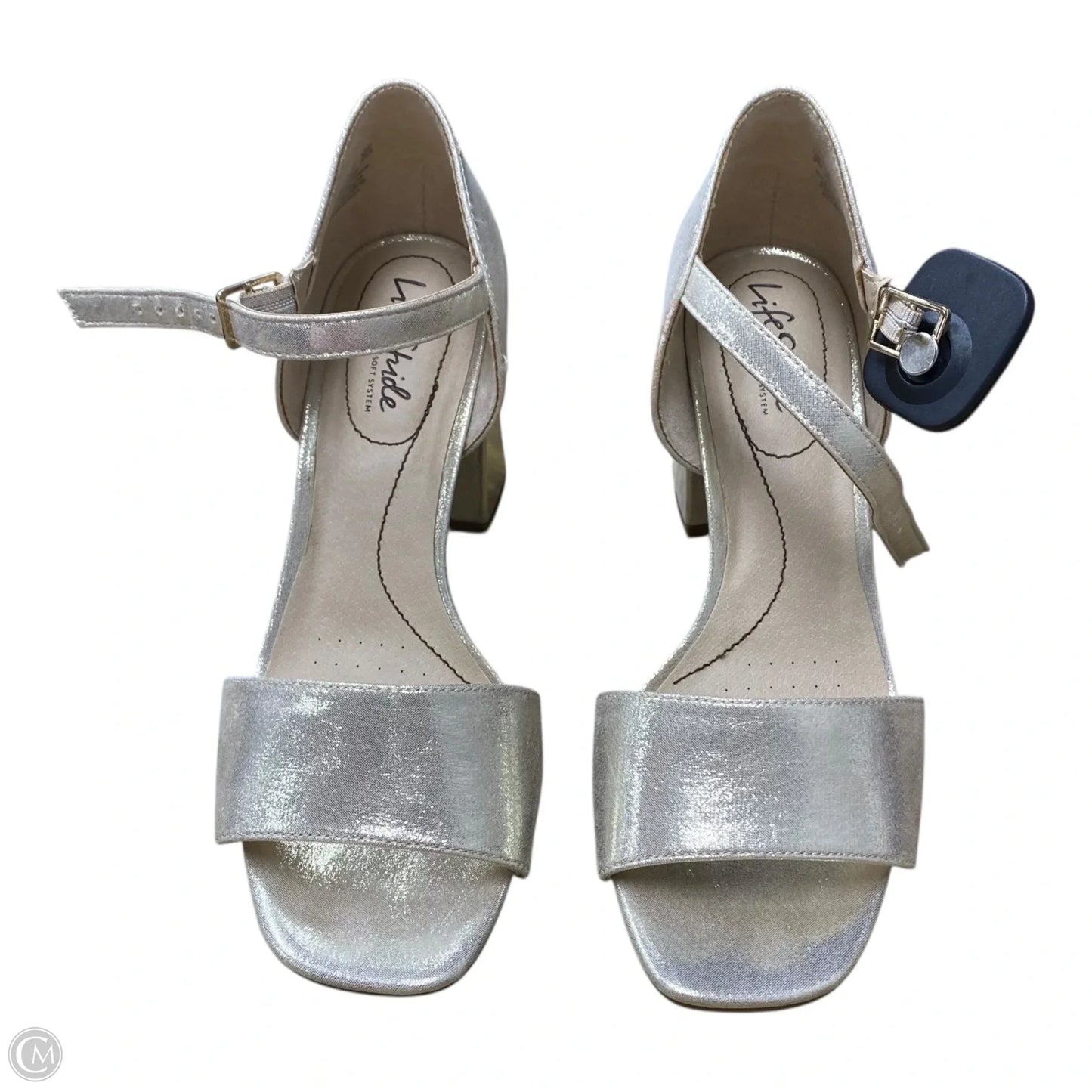 Sandals Heels Block By Life Stride In Gold, Size: 9