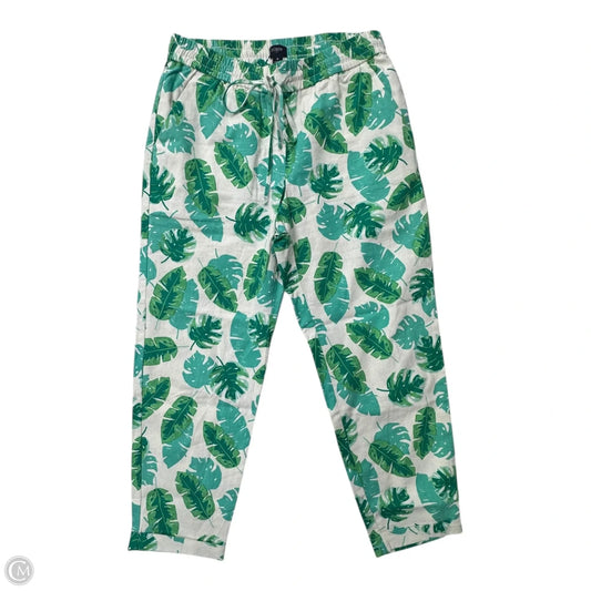 Pants Cropped By J. Crew In Green & White, Size: 8