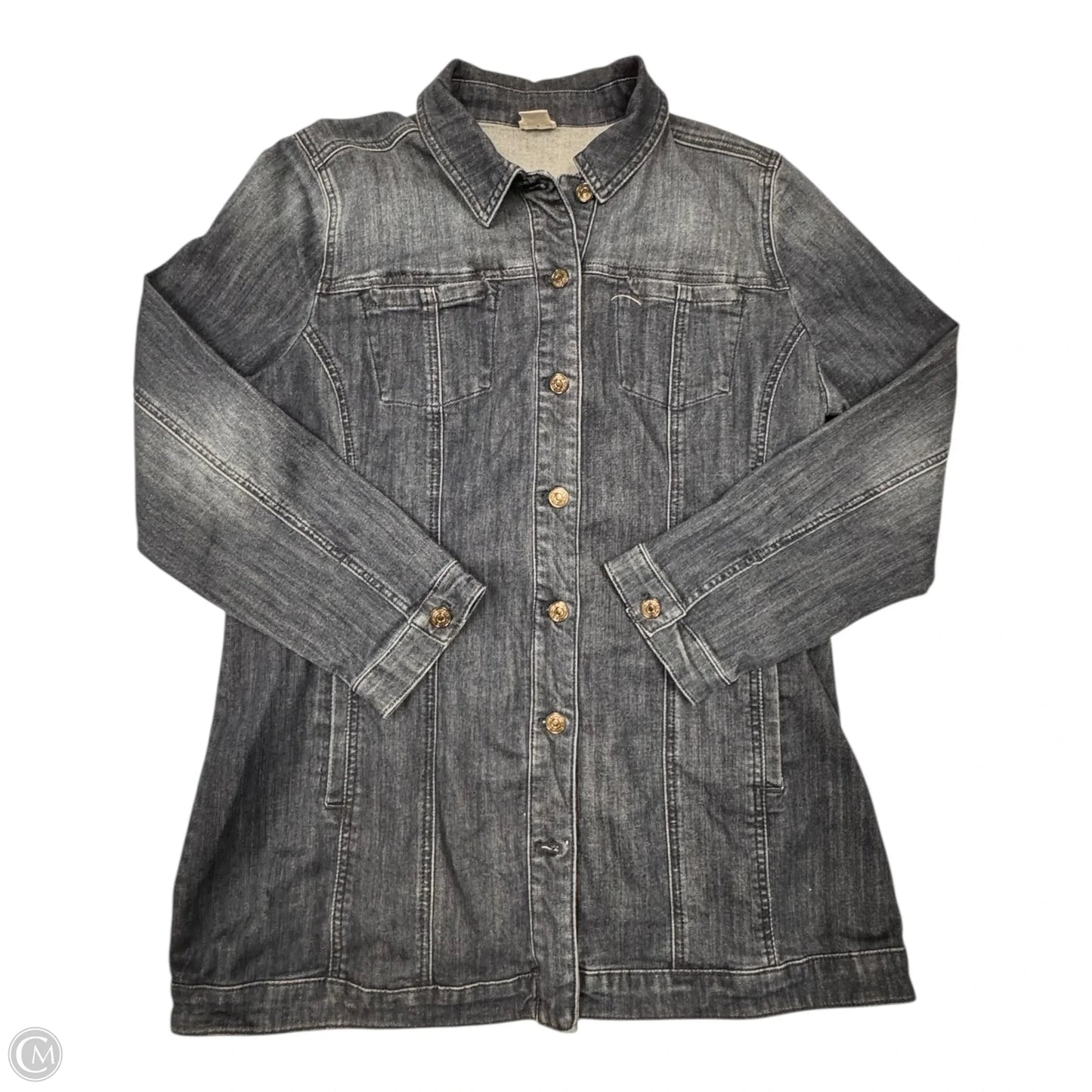 Jacket Denim By Chicos In Blue Denim, Size: L