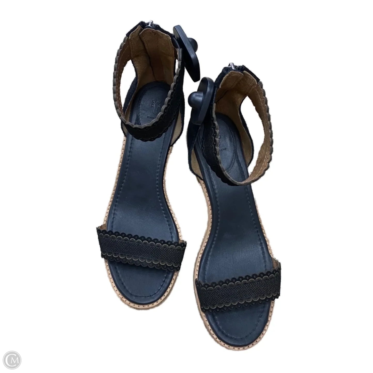 Sandals Designer By Frye In Black & Brown, Size: 9