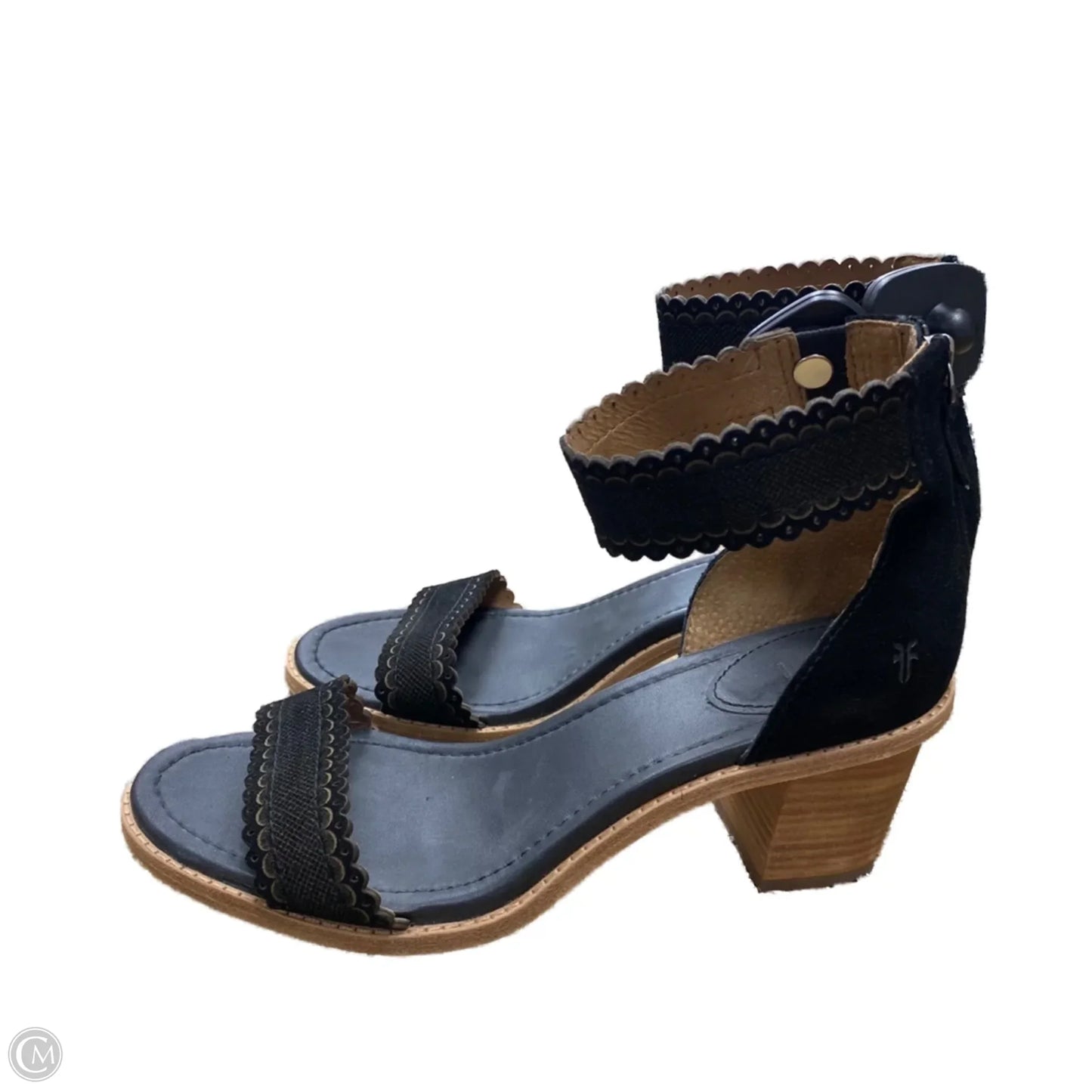 Sandals Designer By Frye In Black & Brown, Size: 9