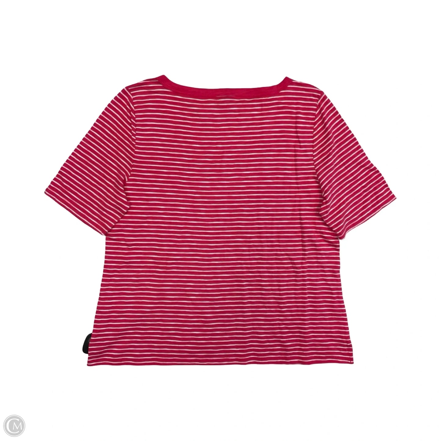 Top Short Sleeve By Talbots In Pink & White, Size: Xlp