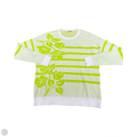 Sweater By Clothes Mentor In Green & White, Size: M