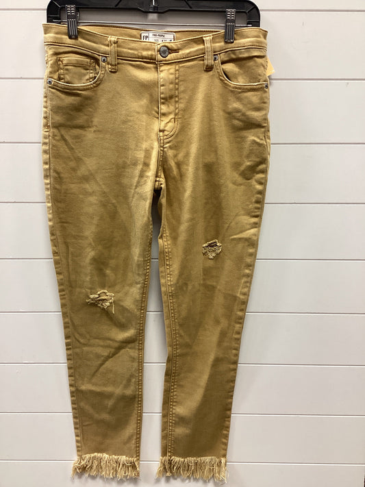 Jeans Skinny By Free People In Yellow, Size:4