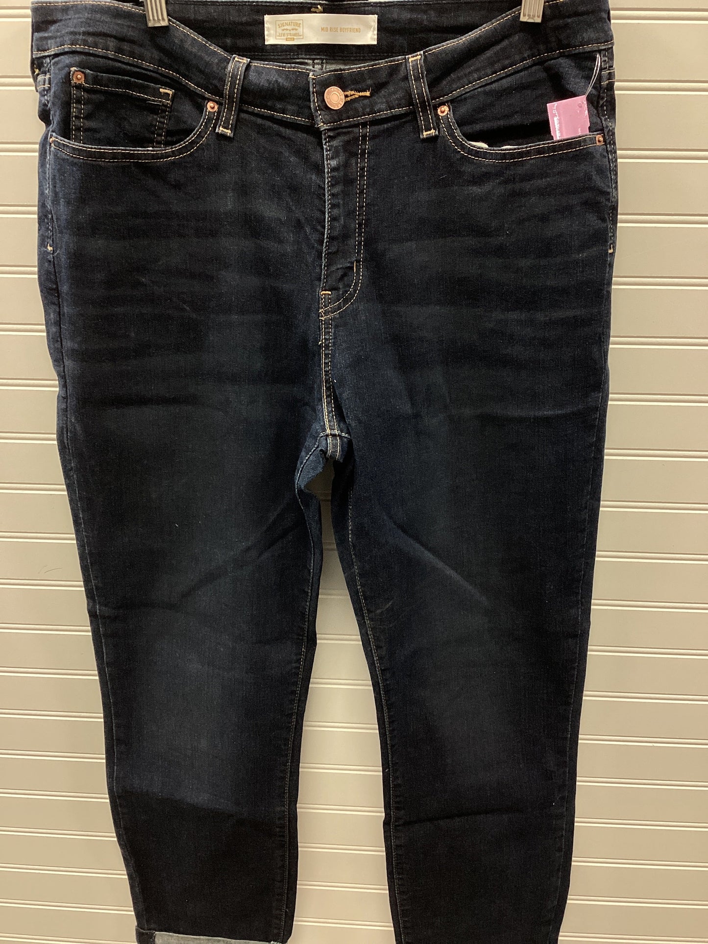 Jeans Boyfriend By Levis Signature In Blue Denim, Size:16