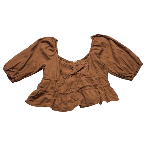 Top Long Sleeve By A New Day In Brown, Size: Xl