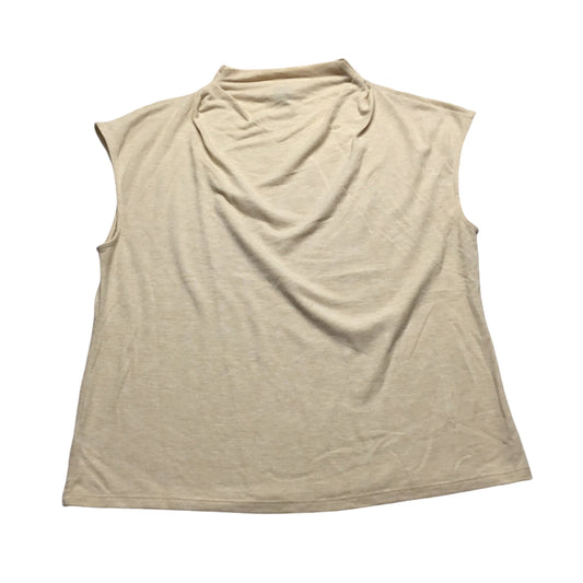 Top Short Sleeve By Ann Taylor In Tan, Size: Xl