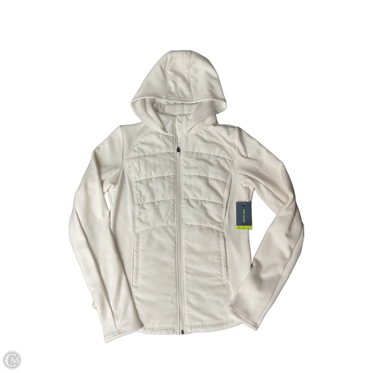 Athletic Jacket By Tek Gear In White, Size: M