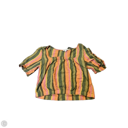 Top Short Sleeve By American Eagle In Striped Pattern, Size: M