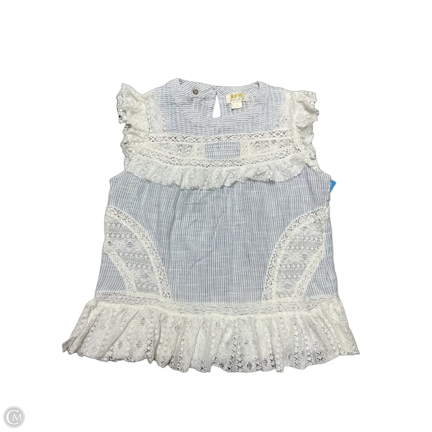 Top Sleeveless By Maeve In Blue & White, Size: S