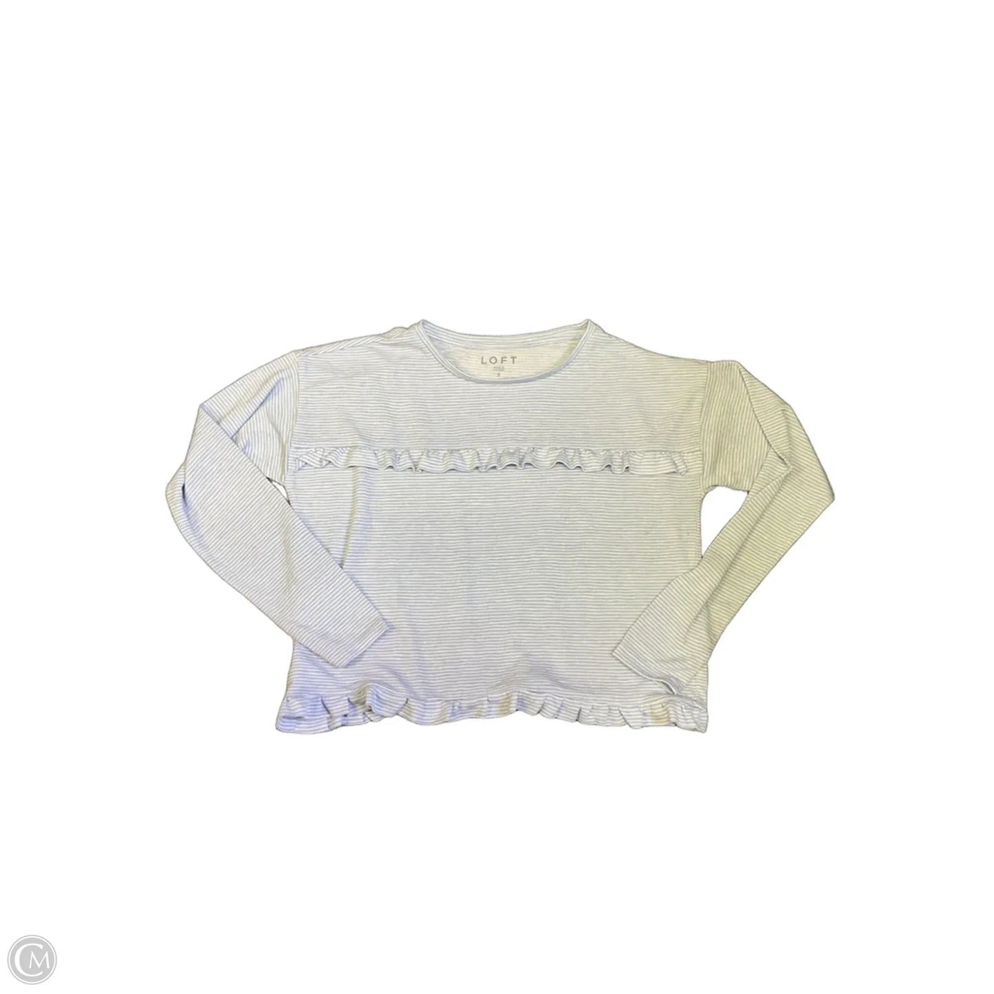 Top Long Sleeve By Loft In Blue & White, Size: S