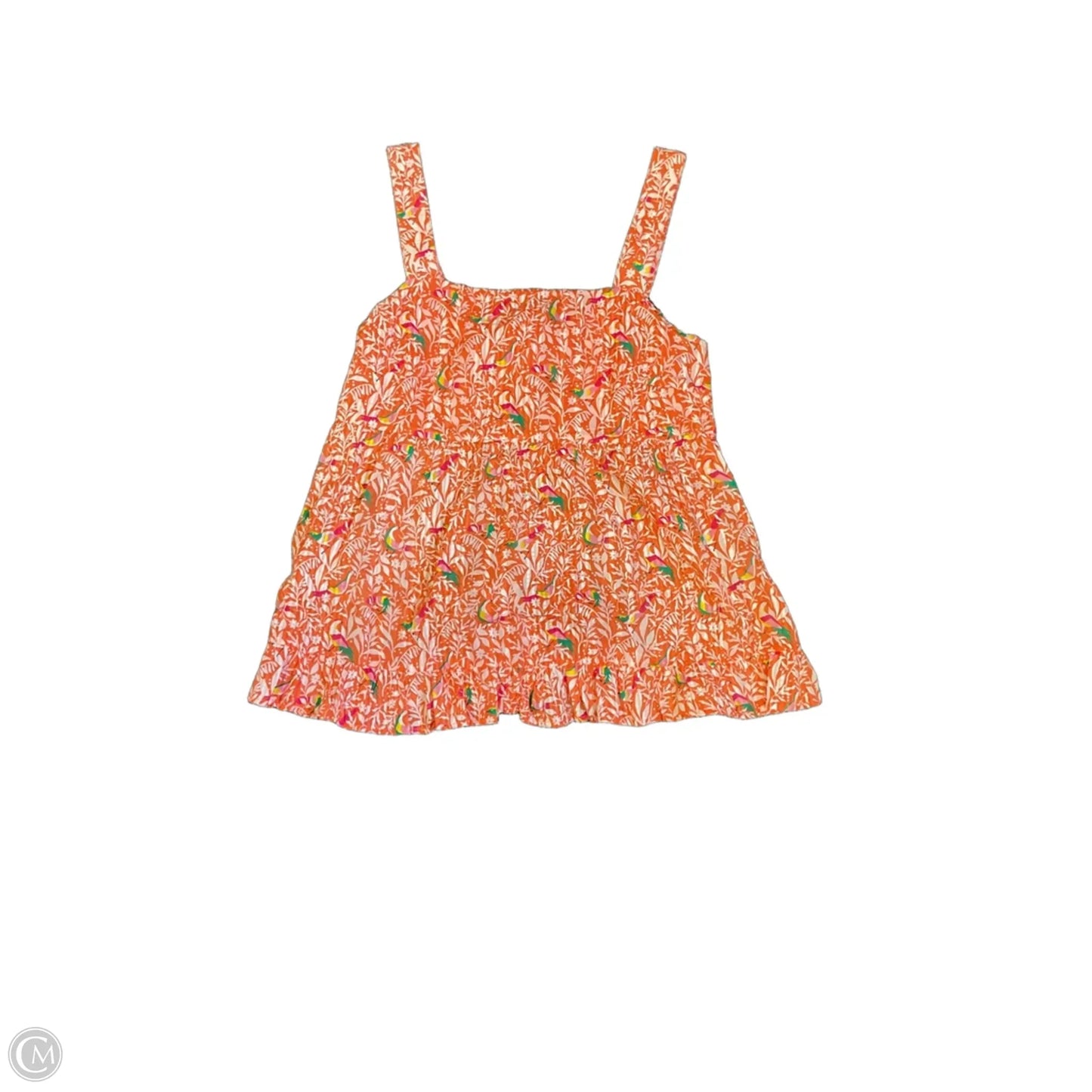 Top Sleeveless By Loft In Orange & White, Size: Xs