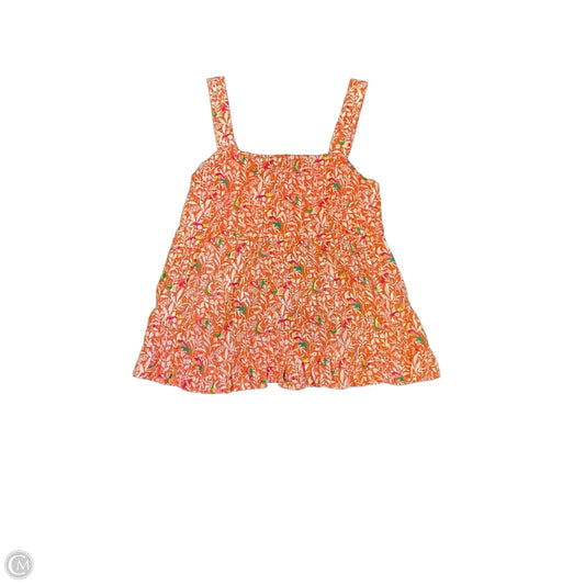 Top Sleeveless By Loft In Orange & White, Size: Xs