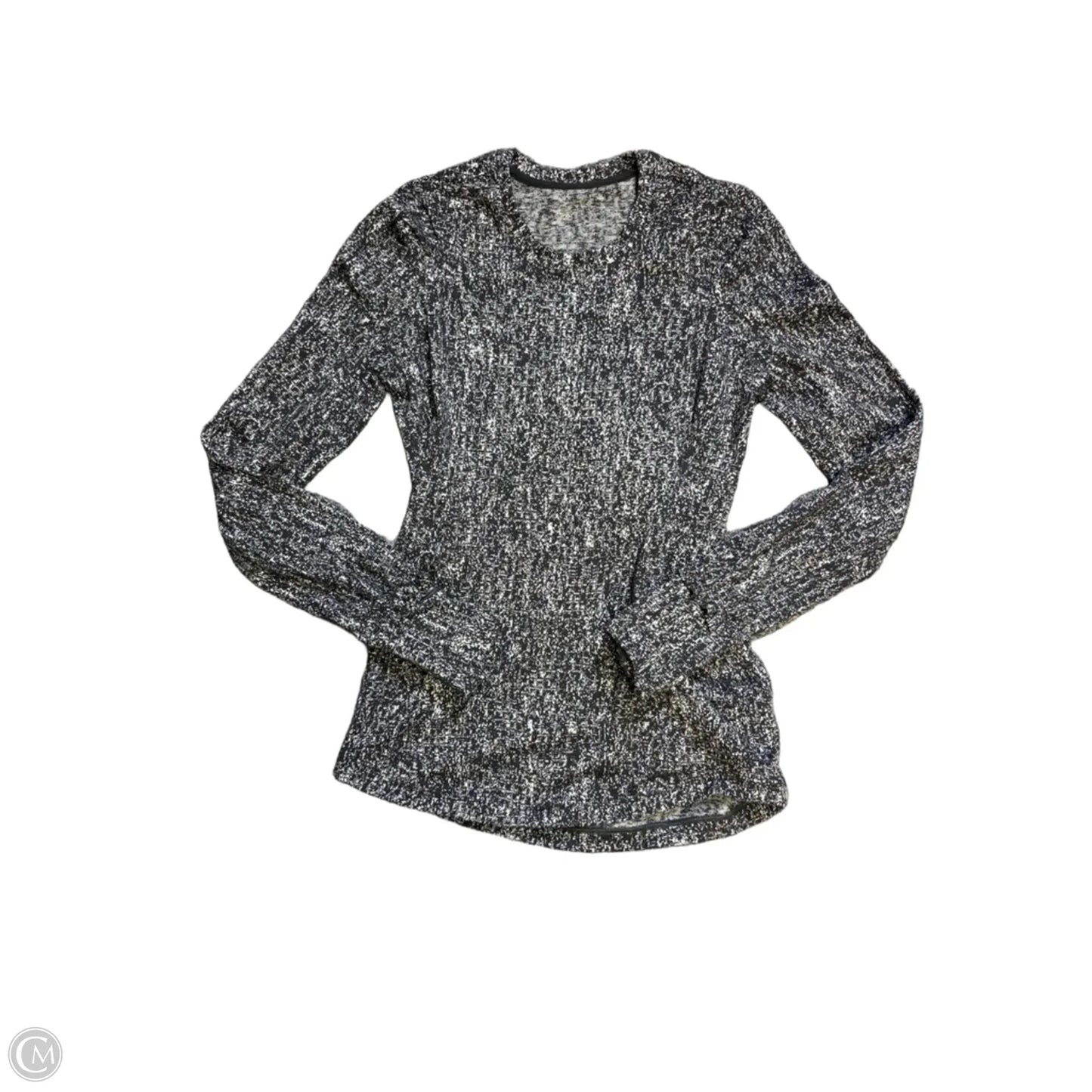 Athletic Top Long Sleeve Crewneck By Lululemon In Black & White, Size: Xs