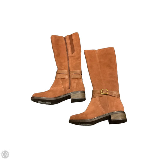Boots Knee Flats By Clarks In Brown, Size: 7.5