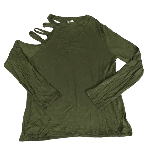 Top Long Sleeve By Bibi In Olive, Size: L