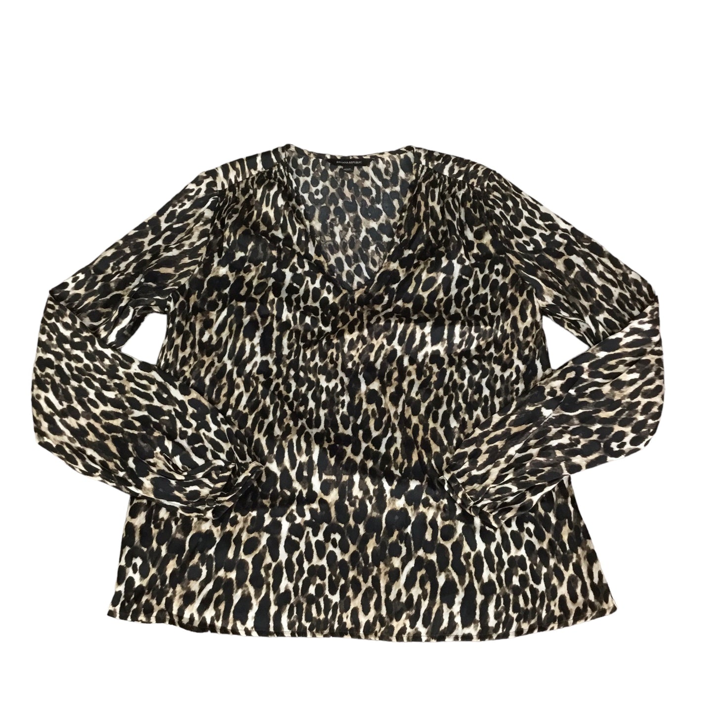 Top Long Sleeve By Banana Republic In Animal Print, Size: Xs