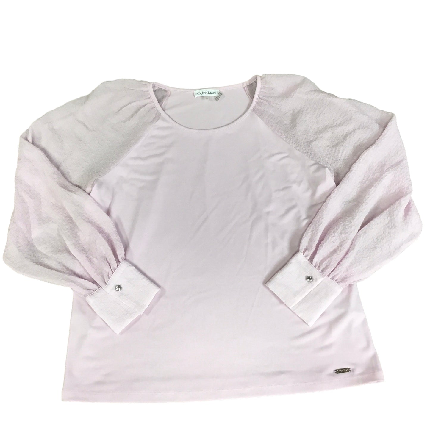 Top Long Sleeve By Calvin Klein In Light Pink, Size: S