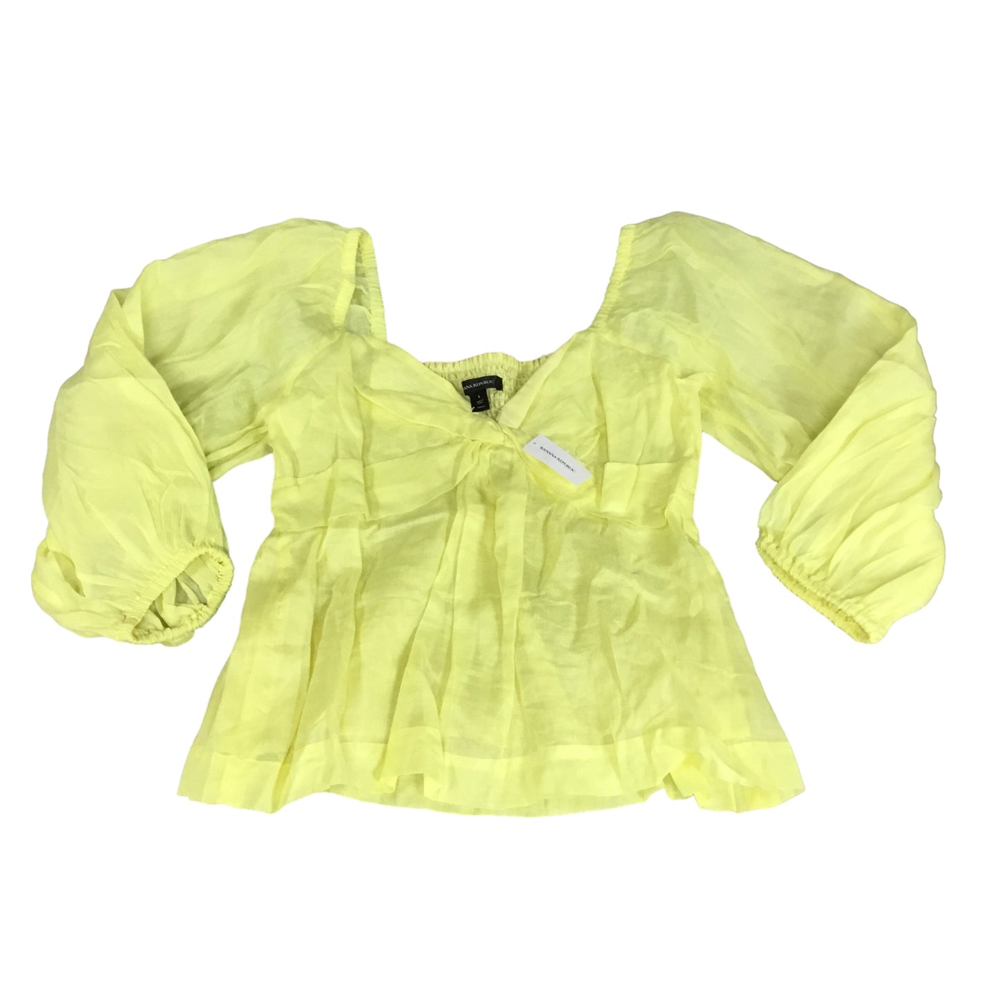 Top Long Sleeve By Banana Republic In Yellow, Size: L