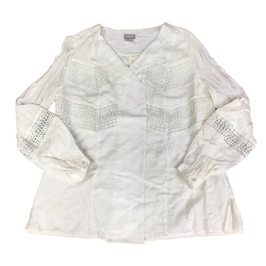 Top Long Sleeve By Chicos In White, Size: S