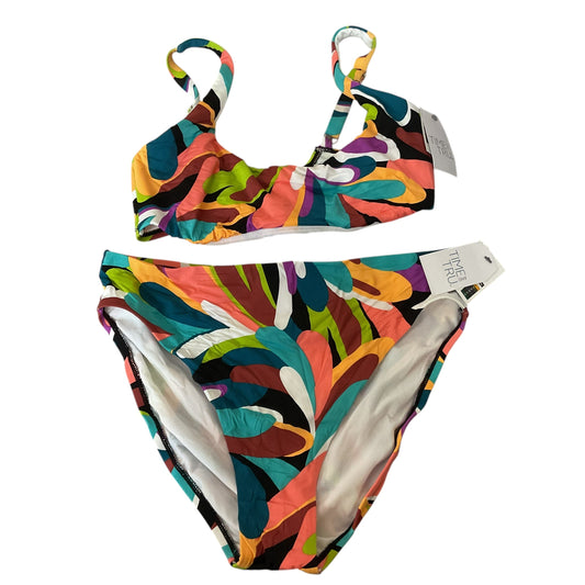 Swimsuit 2pc By Time And Tru In Multi-colored, Size: M