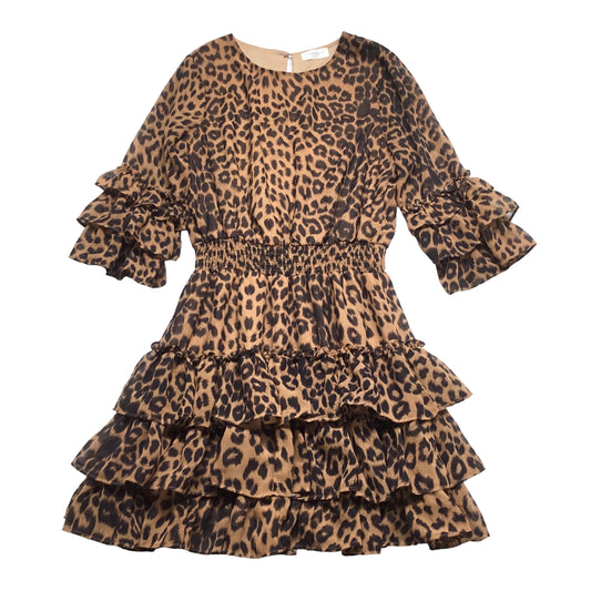 Animal Print Dress Casual Short Vestique, Size S