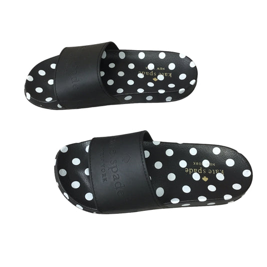 Black & White Sandals Flats Kate Spade, Size 5