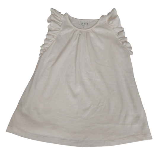 White Top Sleeveless Loft, Size S