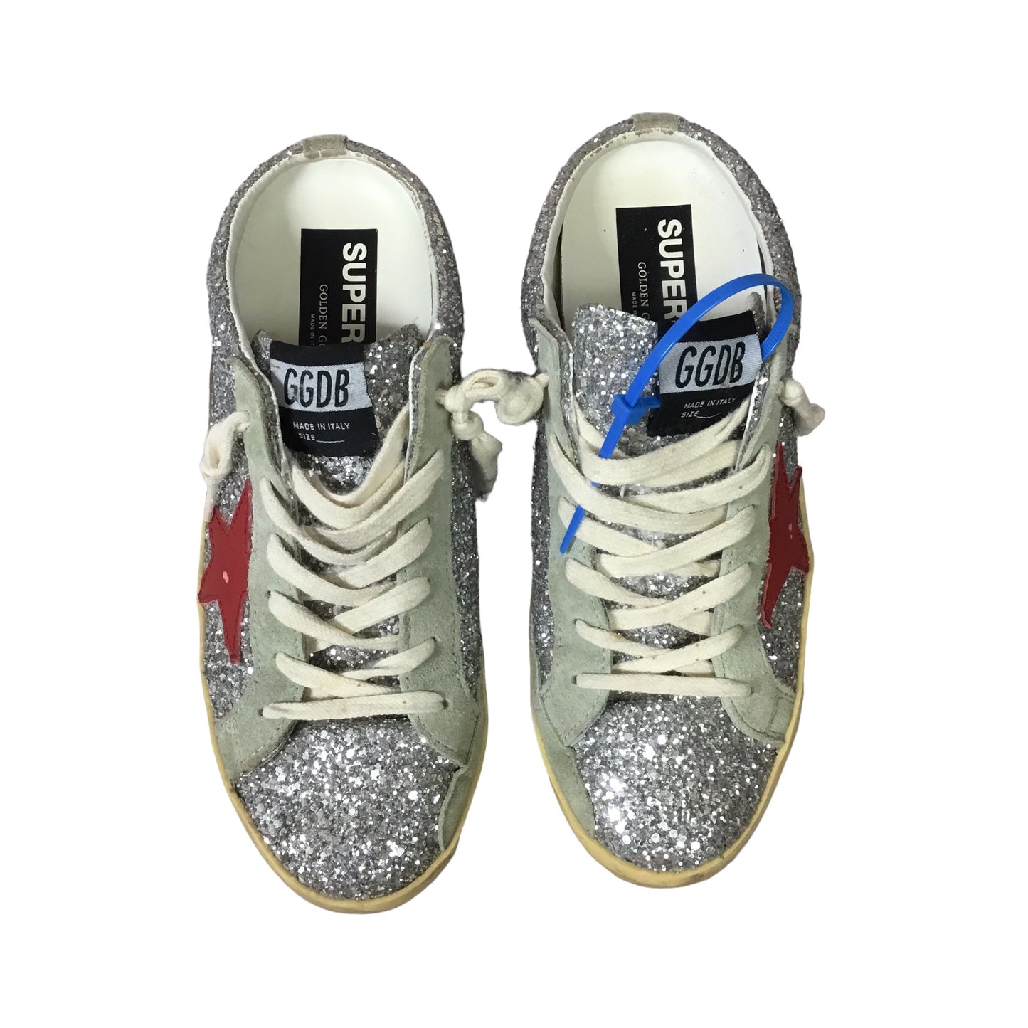 Silver Shoes Designer Golden Goose, Size 39