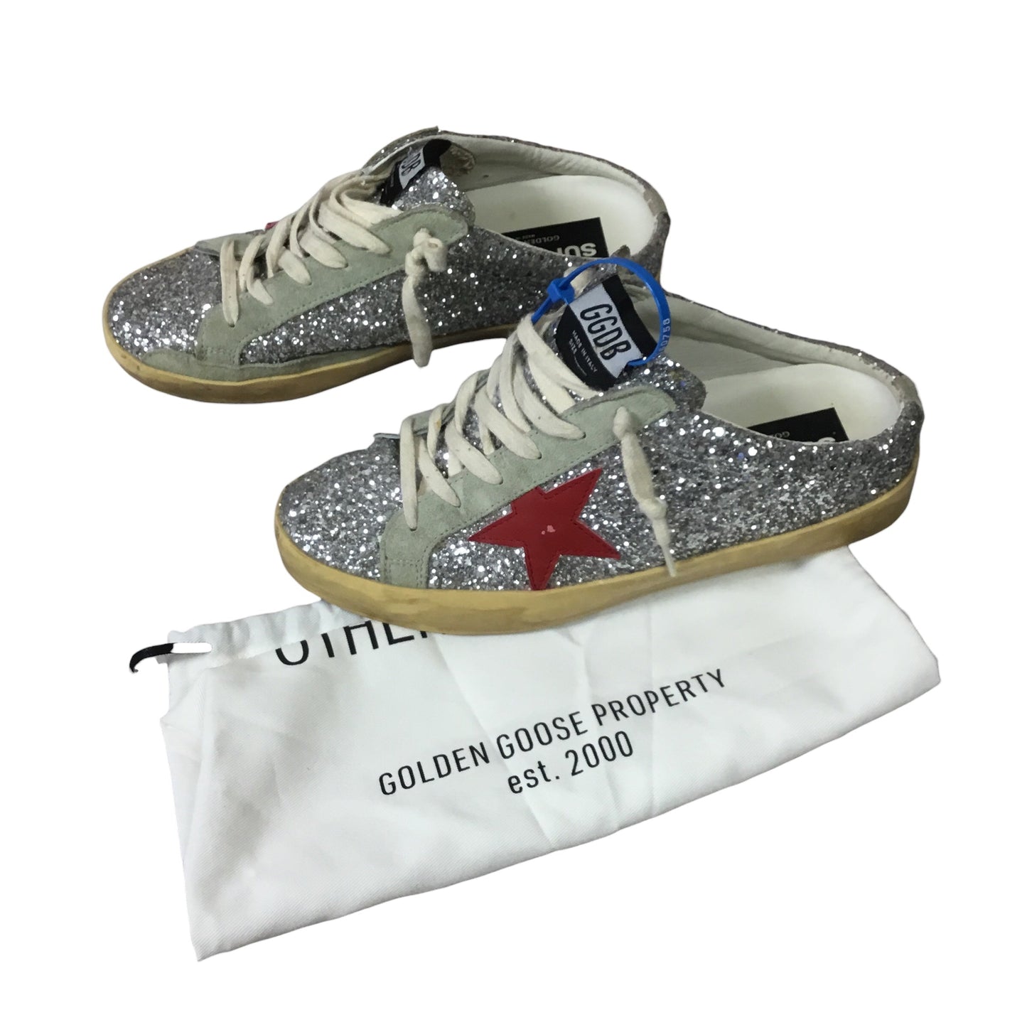 Silver Shoes Designer Golden Goose, Size 39