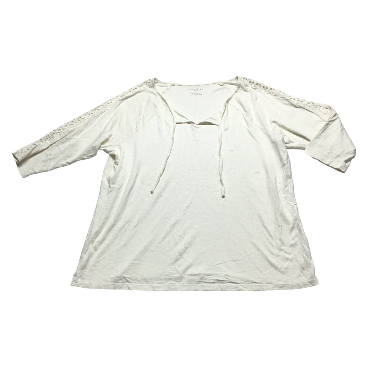 Cream Top Long Sleeve Talbots, Size 2x