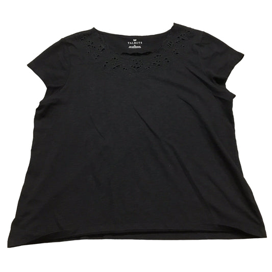 Top Short Sleeve By Talbots In Black, Size: Xl