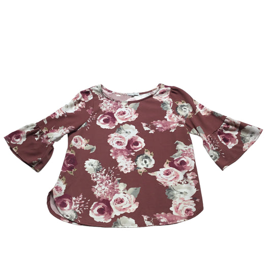 Top Long Sleeve By Green Envelope In Floral Print, Size: 1x