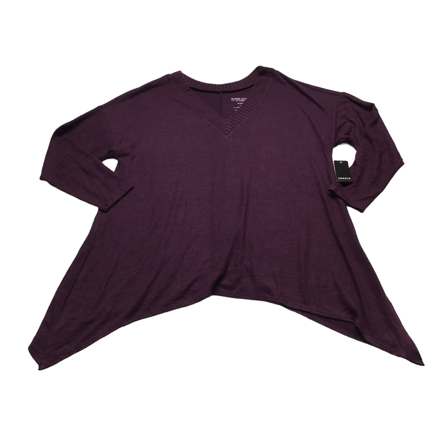 Top Long Sleeve By Torrid In Purple, Size: 1x