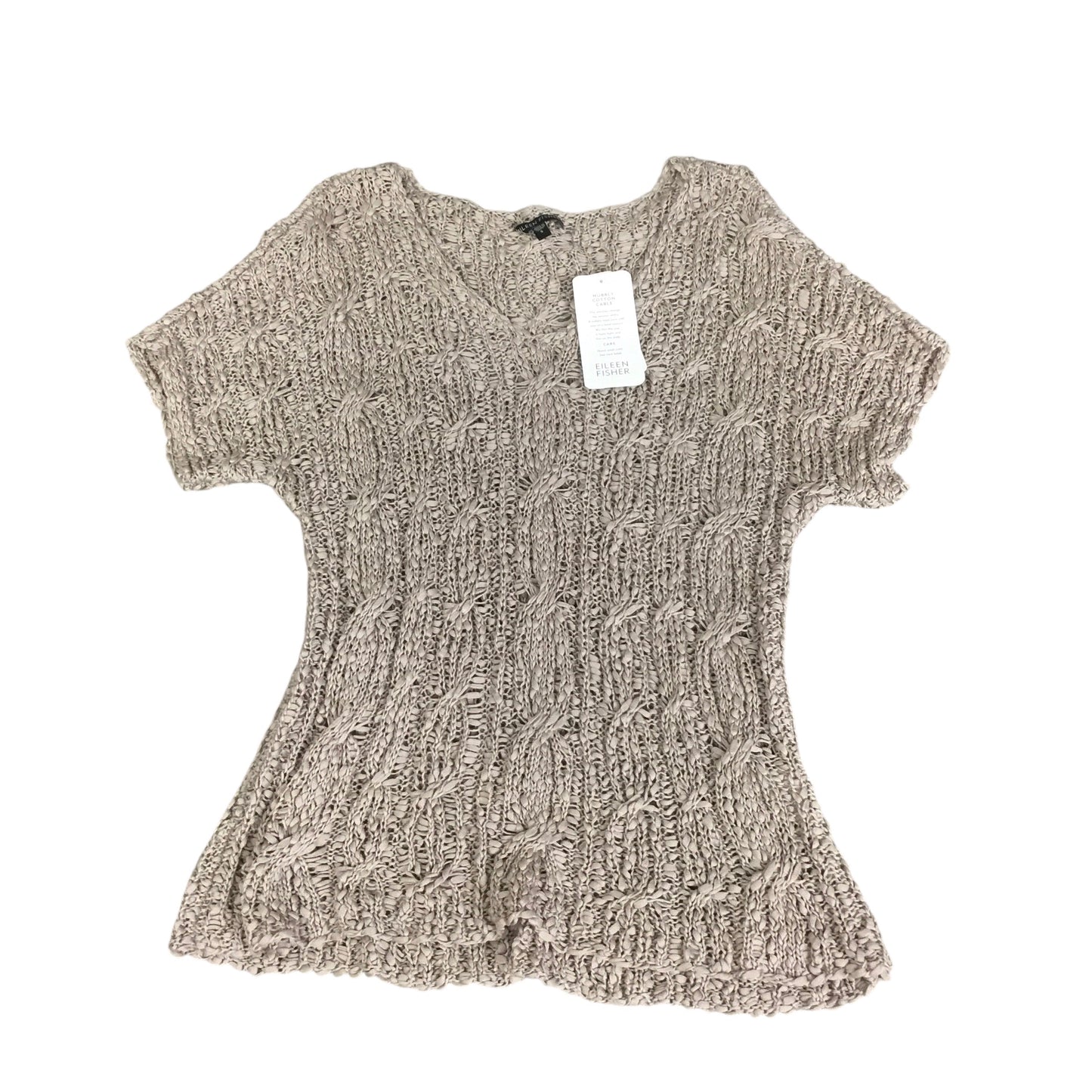 Top Short Sleeve By Eileen Fisher In Tan, Size: S