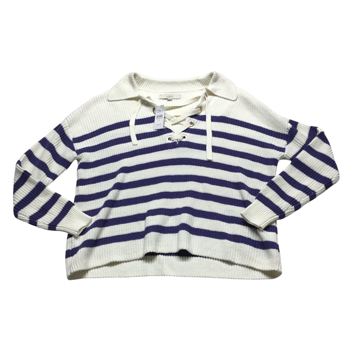 Sweater By Loft In Striped Pattern, Size: M