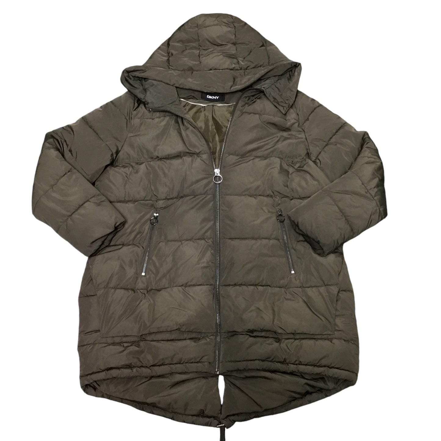 Coat Puffer & Quilted By Dkny In Green, Size: Xl