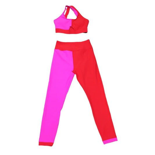 Athletic Pants 2pc By Pink Lily In Pink & Red, Size: M