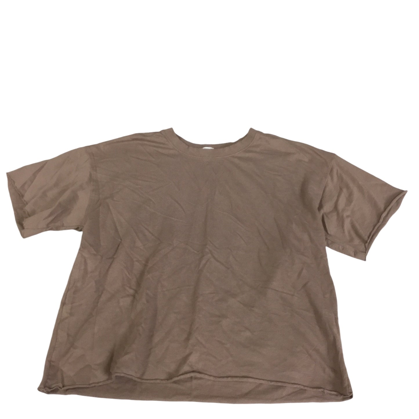 Top Short Sleeve By Zenana Outfitters In Brown, Size: S