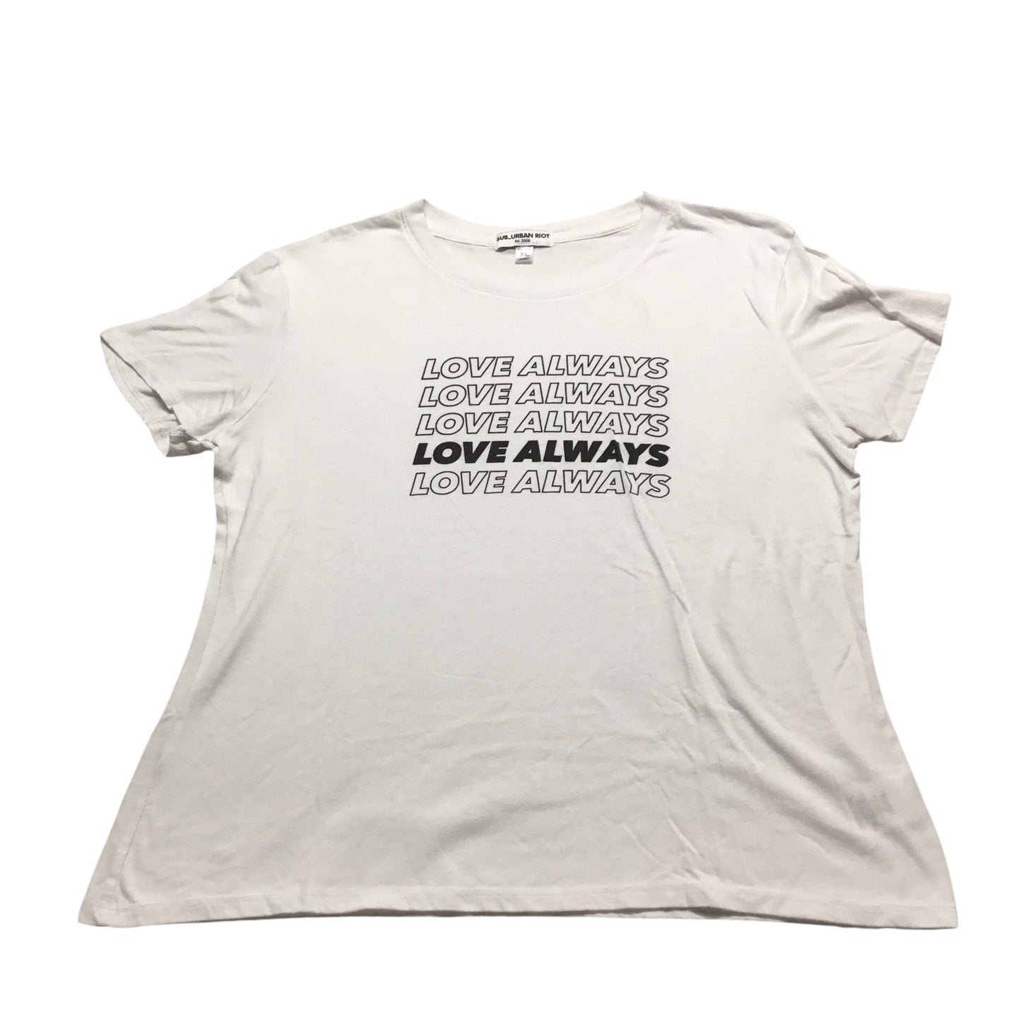 Top Short Sleeve Basic By Clothes Mentor In Black & White, Size: Xl